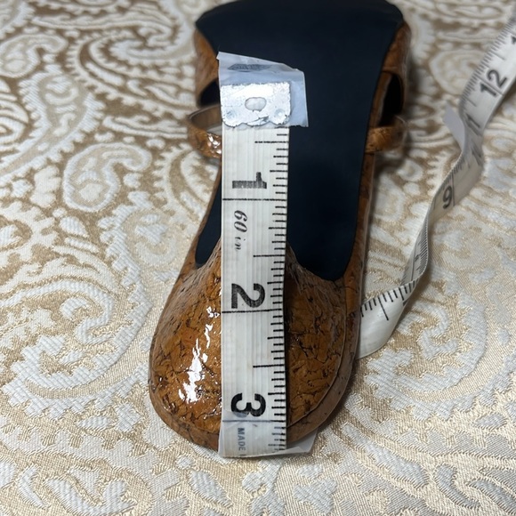 Andiamo Women's Patent Cork Slip On Strappy Heels Wrap Sandals Open Back, Brown - Picture 9 of 9